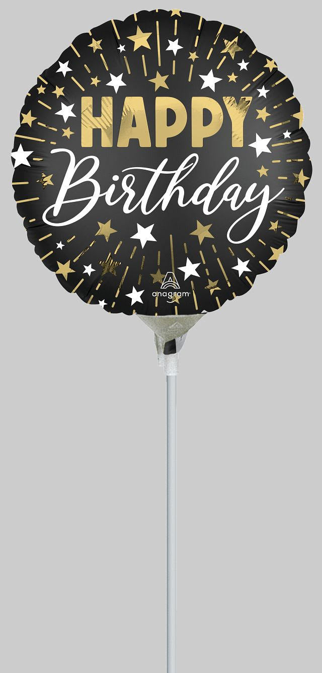 9 inch balloon inflated - Black HB