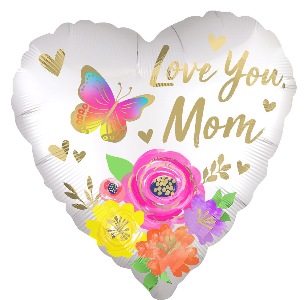 Balloon - 18:Love You Mom Satin Floral