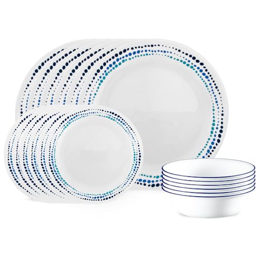 Corelle - Dinner Set - Ocean Blues18 pc - P,S,B