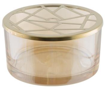 Glass - Nova Amber Vase/Gold Lid