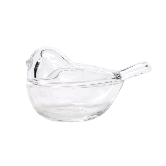 Glass - Bird Trinket Box 7x12cm