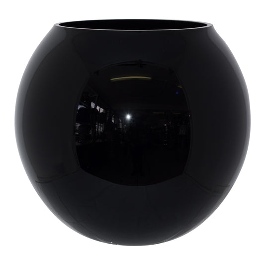 Glass - Black Bubble Ball Vase 17x20cm