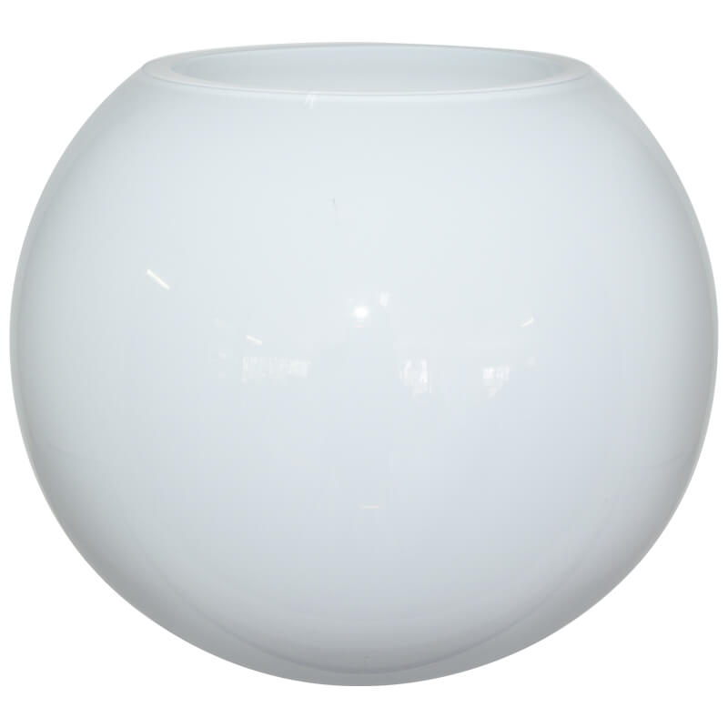 Glass - White Bubble Ball Vase 17x20cm