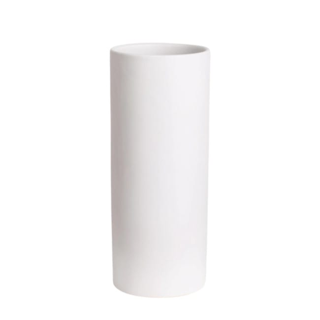 Glass - Cylinder - White 20x10cm