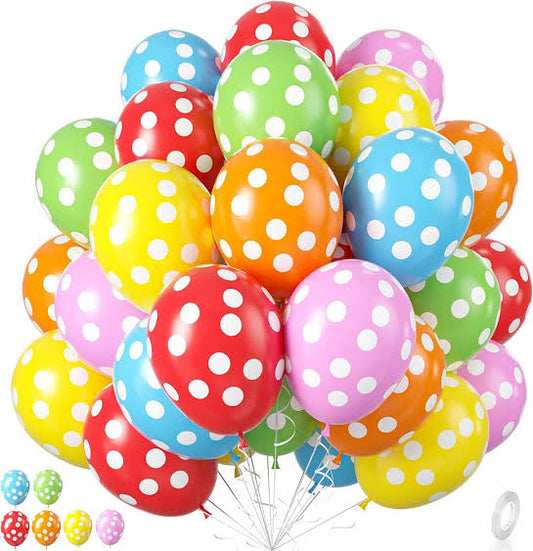 Party - Polka Dot Pkt Balloons (8pc)