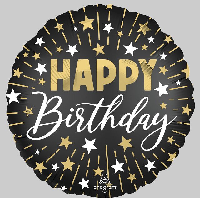 Balloon - 18:STN Black Silver Gold HBD