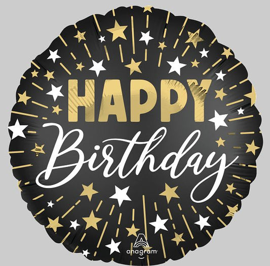Balloon - 18:STN Black Silver Gold HBD