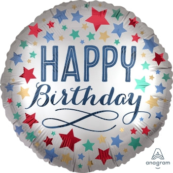 Balloon - 18:Birthday Satin with Stars