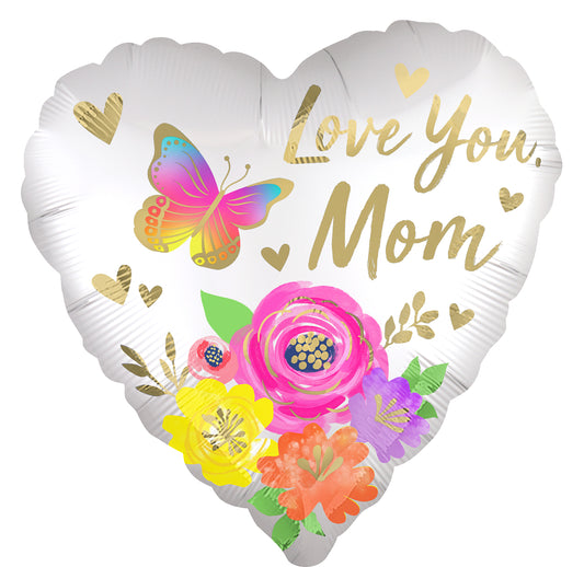 Balloon - 18:Love You Mom Satin Floral